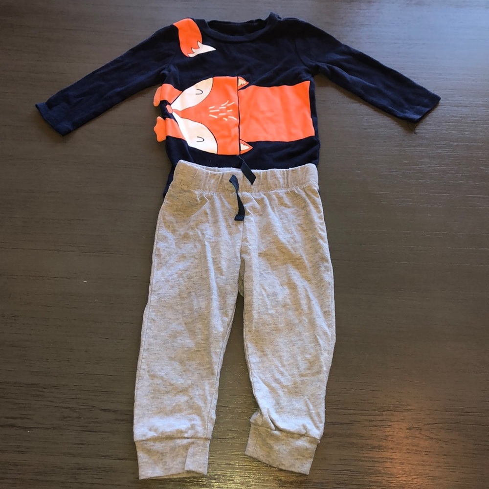 Okie Dokie 2 piece set. Super cute fox 12M